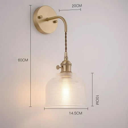 

CHNGXJC Stylish Modern and Elegant Brass LED Wall Lamp with Creative E27 Lighting and Clear Glass - Sleek Design for Bedroom Living Room and Porch Decoration - Sconce Fixture with 110