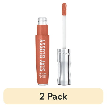 (2 pack) Rimmel Stay Glossy Lip Gloss Melon-Air 465 0.18 fl oz