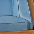 thumbnail image 6 of Luella Outdoor Modular Sectional Acacia Wood Loveseat with Cushions, Teak, Blue, 6 of 8