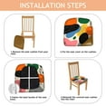 thumbnail image 4 of Boho Abstract Art Seat Covers for Dining Room Chairs Set Of 4,Stretch Printed Washable Chair Seat Cover with Elastic Ties and Button,Removable Waterproof Couch Cushion Covers, 4 of 6