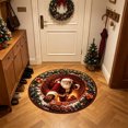 thumbnail image 4 of Sahpxhe Christmas Round Area Rug, 3D Optical Illusion Santa Chimney Pattern Door Mat for Home Porch Indoor Holiday Decor, 4 of 6