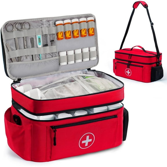 Travel Medicine Bag Organizer-Medicine Organizer Storage-Pill Bottle Organizer Storage-Medication Organizer for Home-Medicine Kit-Travel First Aid Kit Bags Empty-Travel Emergency Kit