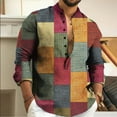 thumbnail image 6 of WREESH Men's Shirts Cotton and Linen Jacket Long Sleeve Printing Shirt Button Cardigan Orange, 6 of 6