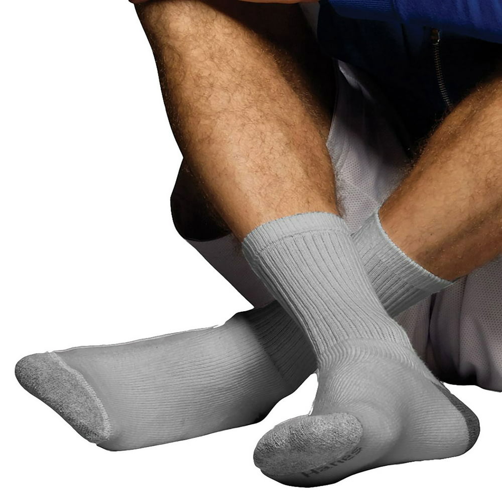 Hanes Hanes Classics Mens Comfortsoft Crew Socks Grey 6 Pack Style Cl85