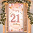 thumbnail image 3 of Pink Theme Happy 21st Birthday Banner Gold Crown 21st Birthday Display Glitter Design Balloon Decor Pink Birthday Backdrop for 21st Birthday Party Female Birthday Photo Backdrop, 3 of 9
