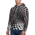 thumbnail image 3 of Lsque Butterflies Optical Illusion Pattern Casual Men's Hoodie,Hooded Sweatshirt with Kangaroo Pocket,Pullover Hoodie-3X-Large, 3 of 7