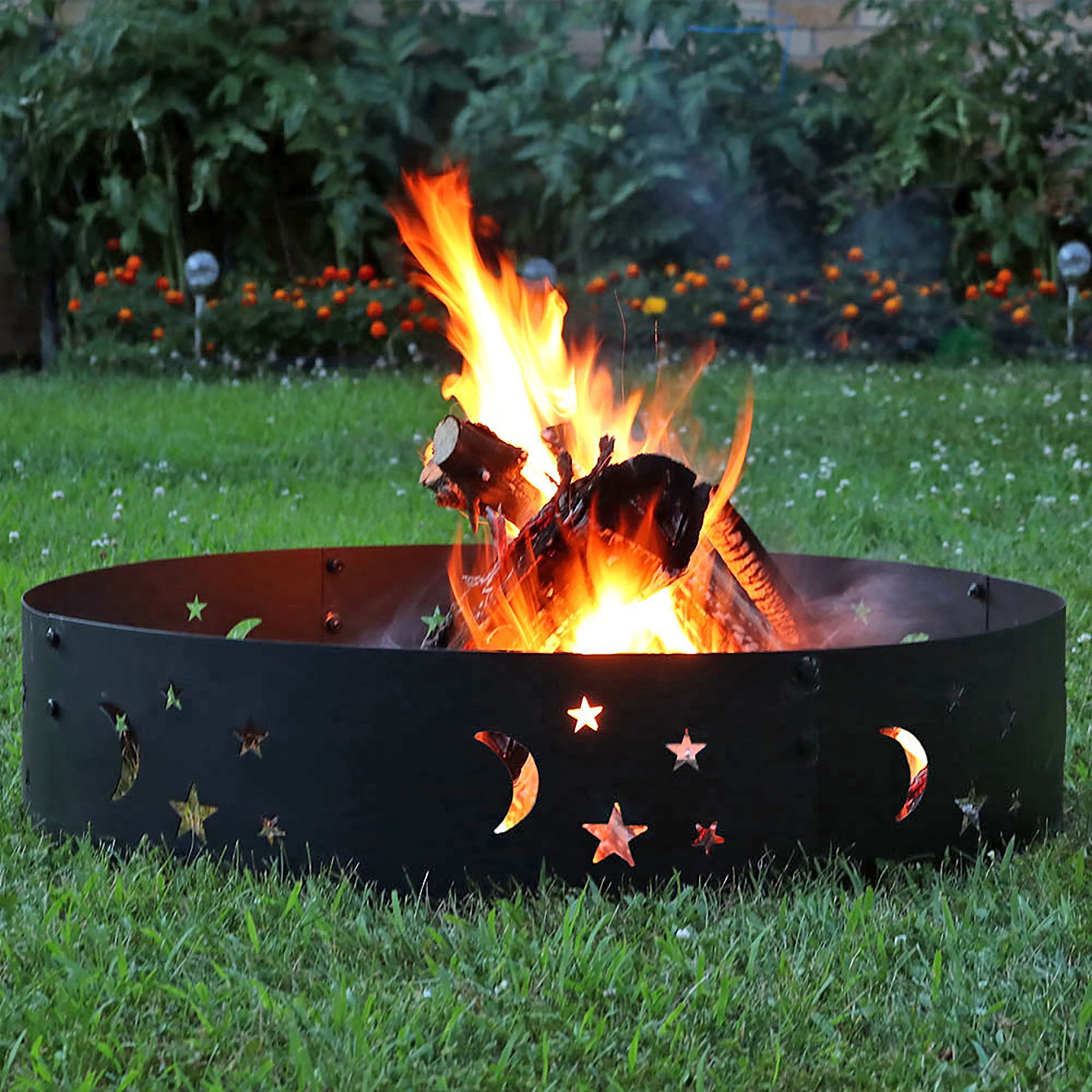 Sunnydaze Big Sky 36" Round Steel Die-Cut Fire Pit Ring