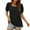 Black, variant on Ynynloco Womens Casual V Neck T Shirt Dot Puff Sleeve Tops Ruched Elegant Summer Shirts