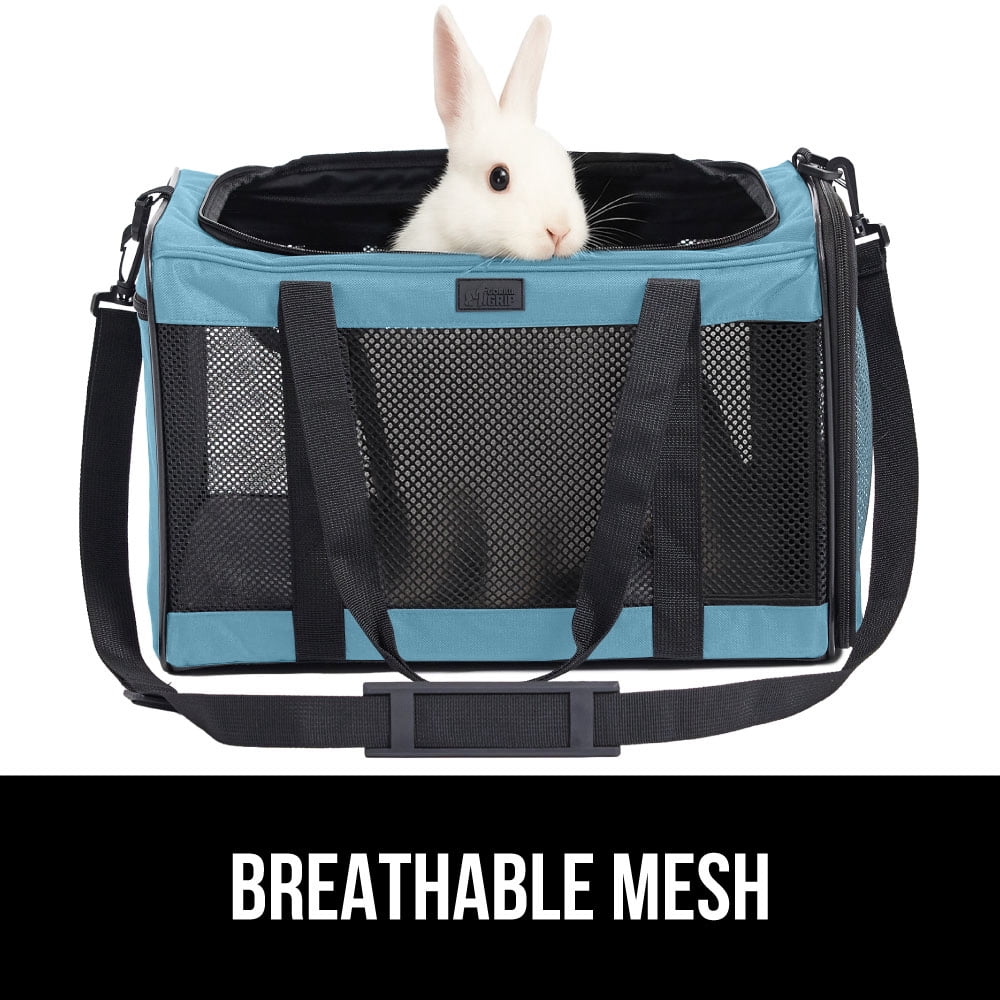 GORILLA GRIP Cat Carrier Portable Dog Kennel Up to 15 Lbs, Airline Pet Travel Bag, Blue