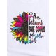 thumbnail image 5 of Chic Sunflower & Leopard Print T-Shirt for Women - Casual Fashion, Crew Neck, Short Sleeve, Breathable Polyester - Perfect for Spring/Summer, 5 of 7