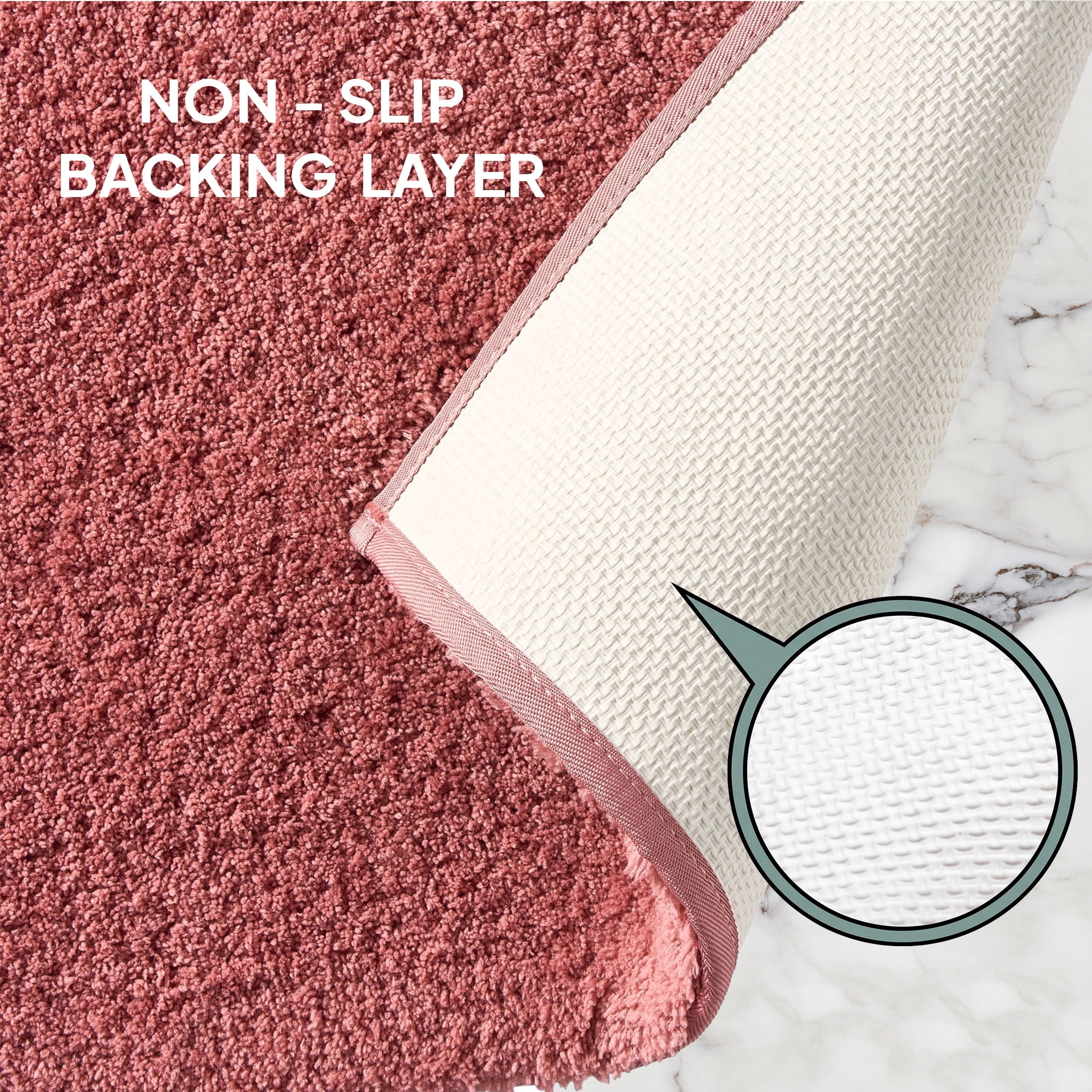 Better Homes & Gardens Ultra Soft Polyester Bath Rug, Plush Absorbent Bathroom Floor Rug with Skid-Resistant Backing, Machine Washable, 23" x 39", Old Rose