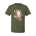 thumbnail image 2 of Wild Bobby Western Ma Steer Pink And Grey Distressed Pop Culture Men Tee, Military Green, Large, 2 of 6
