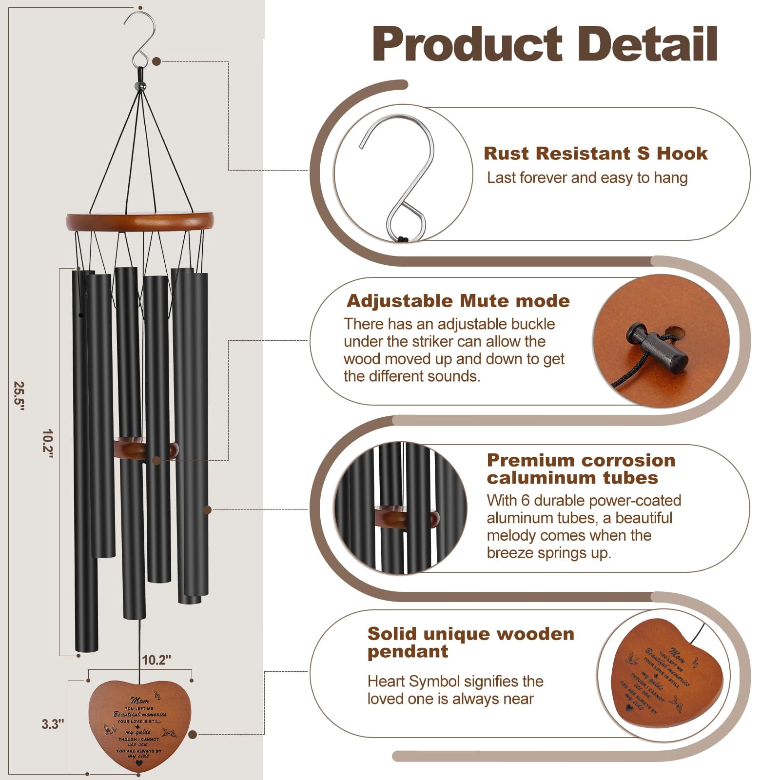 Memorial Gifts For Loss Of Mother Windchimes In Memory A Loved One Sympathy Mom Wind Chimes Remembrance Bereavement Condolence
