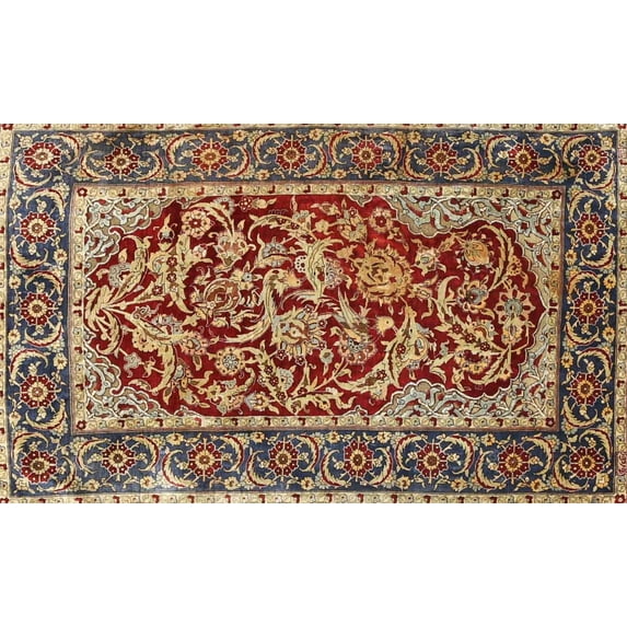 Ahgly Company Indoor Rectangle Traditional Saffron Red Persian Area Rugs, 7' x 9'
