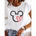thumbnail image 1 of Cartoon Top Clothing Disney Mickey Mouse Clothes Tee Women Female 90s Sweet Cute Printed Fashion Lady Casual Graphic T-shirtsXXL Gao Jinjia LED, 1 of 2