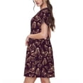 thumbnail image 2 of Goofa Beautiful Purple Butterflies Pattern Women Summer Short Sleeve Midi Dress with Pockets Casual Aline Flowy Tshirt Dress Vocation Beach Sundress, 2 of 6