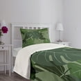 thumbnail image 3 of Ambesonne Forest Green Quilted Bedspread Set 2 Pcs, Camo Palm Leaves, Twin Size, Sage Green Pale Green, 3 of 5