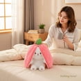 thumbnail image 5 of Cute Bunny Plush Toy Transforms into Carrot Soft Rabbit Stuffed Animal, Orange, Large 19.7 inch, 5 of 12
