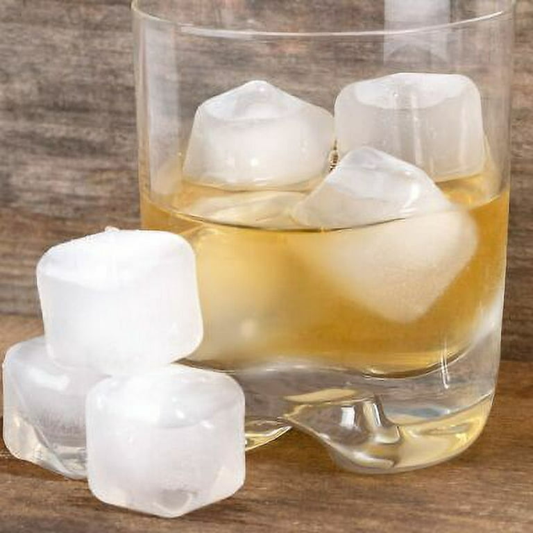 Kikkerland Clear Plastic Reusable Freezable Ice Cubes - Set of 30, Chills  Drinks Without Diluting, Washable Fake Ice Cubes for Cocktails, Wine, Beer