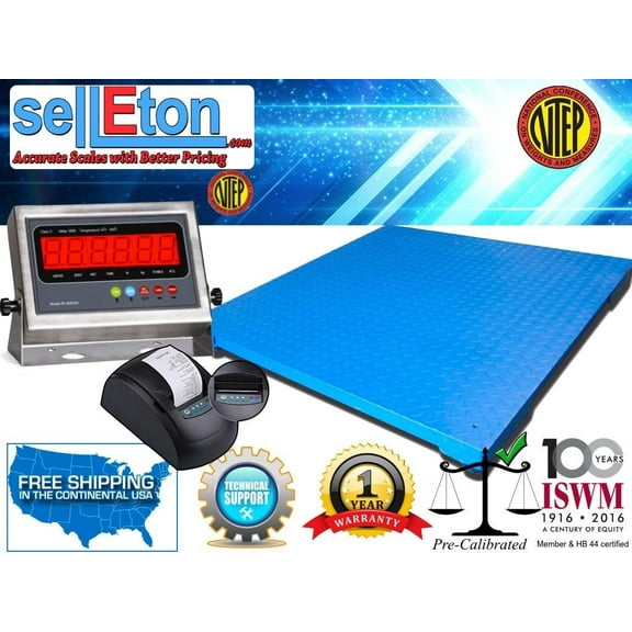 NEW NTEP 4' x 4' | 48" x 48" Industrial Floor scale with printer / 10,000 x 2 lb