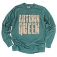 thumbnail image 6 of Autumn Queen Block Distressed - Women's Garment Dyed Long Sleeve Graphic T-Shirt, 6 of 9