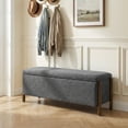 thumbnail image 6 of Vknow Furniture Chenille Storage Bench with Solid Wood Legs and Removable Lid for Bedroom Entryway and Living Room,Charcoal, 6 of 10