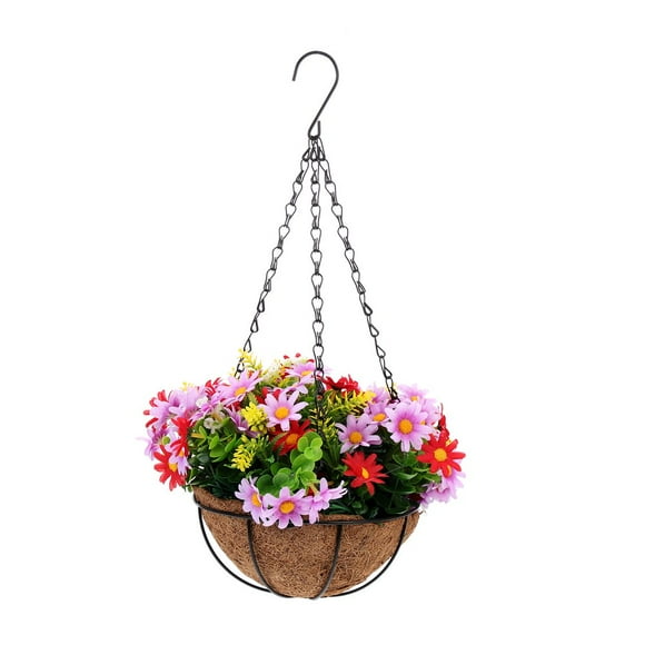 Hanging Basket Flower Baskets Fake Plants Artificial Planter Flowers Plant Faux Outdoor Garden Liner Centerpieces Pot
