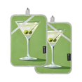 thumbnail image 7 of Yayeee Pot Holders Kitchen Heat Resistant with Pocket 7"x9.8" Cotton Oven Cooking Hot Pads, Green Martini Glass, 7 of 7