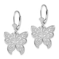 thumbnail image 3 of FJC Finejewelers 925 Sterling Silver Dangle Polished Filigree Butterfly Leverback Earrings 33 mm x 20 mm, 3 of 6