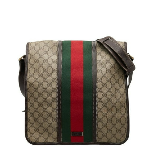 Pre-Owned Gucci GG Supreme Sherry Line Crossbody Shoulder Bag 201444 Beige Multicolor... (Good)