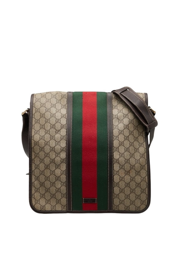 Pre-Owned Gucci GG Supreme Sherry Line Crossbody Shoulder Bag 201444 Beige Multicolor... (Good)