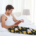 thumbnail image 4 of Uemuo Lilies Flowers Pattern Men's Wide Leg Palazzo Lounge Pants with Pockets Light Weight Loose Comfy Casual Pajama Pants-Medium, 4 of 9