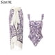 thumbnail image 2 of Traje de baño vintage de dos piezas para mujer con control de barriga Monokini Bikini Longuette Trajes de baño Tankini Set - Púrpura, 2 of 5