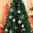 thumbnail image 3 of 30Pcs/set Wooden Christmas Craft Shapes DIY Xmas Tree Decoration Hanging Baubles, 3 of 3