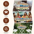 thumbnail image 7 of Black Plaid Easter Round Tablecloth, Fitted Table Cover with Elastic for 55"-60" Round Tables, Truck Spring Floral Bunny Animals Wooden Table Cloth Outdoor Indoor Dinning Party Waterproof Tablecloths, 7 of 7