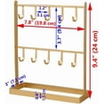 thumbnail image 2 of ABCISI 1 PC Tabletop Hook Rack – Jewelry Display Stand – Metal Retail Counter Display Stand for Necklace Bracelets, Earrings, Ring, Keys, Watches (Gold), 2 of 12