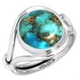 thumbnail image 1 of 925 Sterling Silver Ring For Women Copper Blue Turquoise Gemstone Silver Ring Size 8.5 December Birthstone Hand Made Silver Ring Size 8.5 Anniversary - Gift For Wife Gemstone 925 Silver Jewelry, 1 of 6