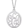 Personalized Planet 3 Initial Monogram Sterling Silver Pendant, 20"