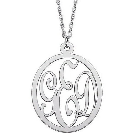 Personalized Planet 3 Initial Monogram Sterling Silver Pendant, 20"