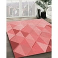 thumbnail image 2 of Ahgly Company Indoor Round Patterned Light Salmon Pink Area Rugs, 5' Round, 2 of 6