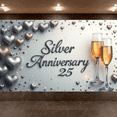 thumbnail image 3 of LUUFILx Silver Anniversary 25th Banner Backdrop Party Decoration Heart Design Champagne Celebration Sparkle Event Decor Background Photography Props, 3 of 8