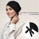 thumbnail image 4 of Qarigey 3 uds gorro Hijab transpirable absorbente de sudor agradable a la piel Underscarf Hijab Undercap Hijab islámico Sombreros Beige+Blanco+Negro, 4 of 6