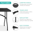 thumbnail image 5 of YEXJ 6ft Plastic Folding Table, Indoor Outdoor Heavy Duty Portable w/Handle, Lock for Picnic, Party, Camping-Black-6ft, 5 of 9