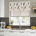 thumbnail image 4 of Grey Yellow Diamond Curtain Valances for Windows, Kitchen Valance Window Treatments Panel 2 Pack, Modern Geometric Middle Century Beige Rod Pocket Short Curtains for Bathroom Bedroom 60 x 18 Inch, 4 of 8
