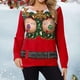 thumbnail image 1 of Pntutb Mujer Casual Divertido Estampado de Navidad Manga Larga Cuello Redondo Pullover Blusa Parejas tops Pntutb Pntutb-4085, 1 of 5