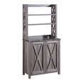 thumbnail image 1 of Furniture of America Schuetz Wood Multi-Storage Baker Rack in Gray, 1 of 8