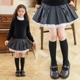 thumbnail image 4 of Miluxas Girl's High Waisted Pleated Skirt Skater A Line Mini Uniform Skirt with Lace Trim Gray 13-14 Years, 4 of 9