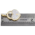 thumbnail image 5 of 10K Yellow Gold Round Diamond Heart & Lock Pendant 1.20" Statement Charm 1.50 CT, 5 of 6