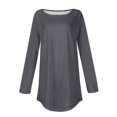 thumbnail image 5 of Baqcunre Womens Long Sleeve Tee Shirt Womens Blouses Dressy Casual Fall Hippie Tshirts Shirts Cute Tops Floral Tunics Tops Crew Neck Sweatshirts Crewneck Sweatshirts Plus Size Tops Dark Gray L, 5 of 5