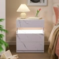 thumbnail image 2 of Cubehom 2 Set of Nightstands LED Night Stand Modern Nightstand with 3 Drawers LED Bedside Tables for Bedroom, Living Room, 2 of 7